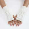 Women Winter Fingerless Gloves Warm Soft Wool Knitted Mittens Elegant Wrist Arm Hand Half Finger Elastic Short Gloves-Dollar Bargains Online Shopping Australia