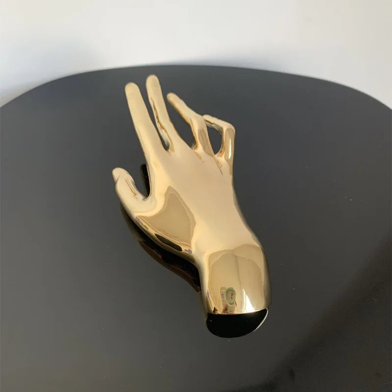 Glossy Metal Large Hand Shape Pin Brooch for Men and Women Jewelry Accessories-Dollar Bargains Online Shopping Australia