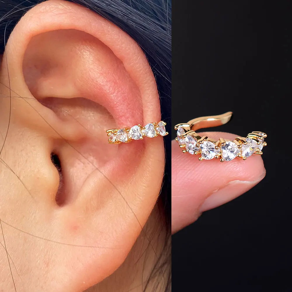 Climber Ear Cuff Ear Clip for Women CZ No Pierced C Shape Geometric-Dollar Bargains Online Shopping Australia