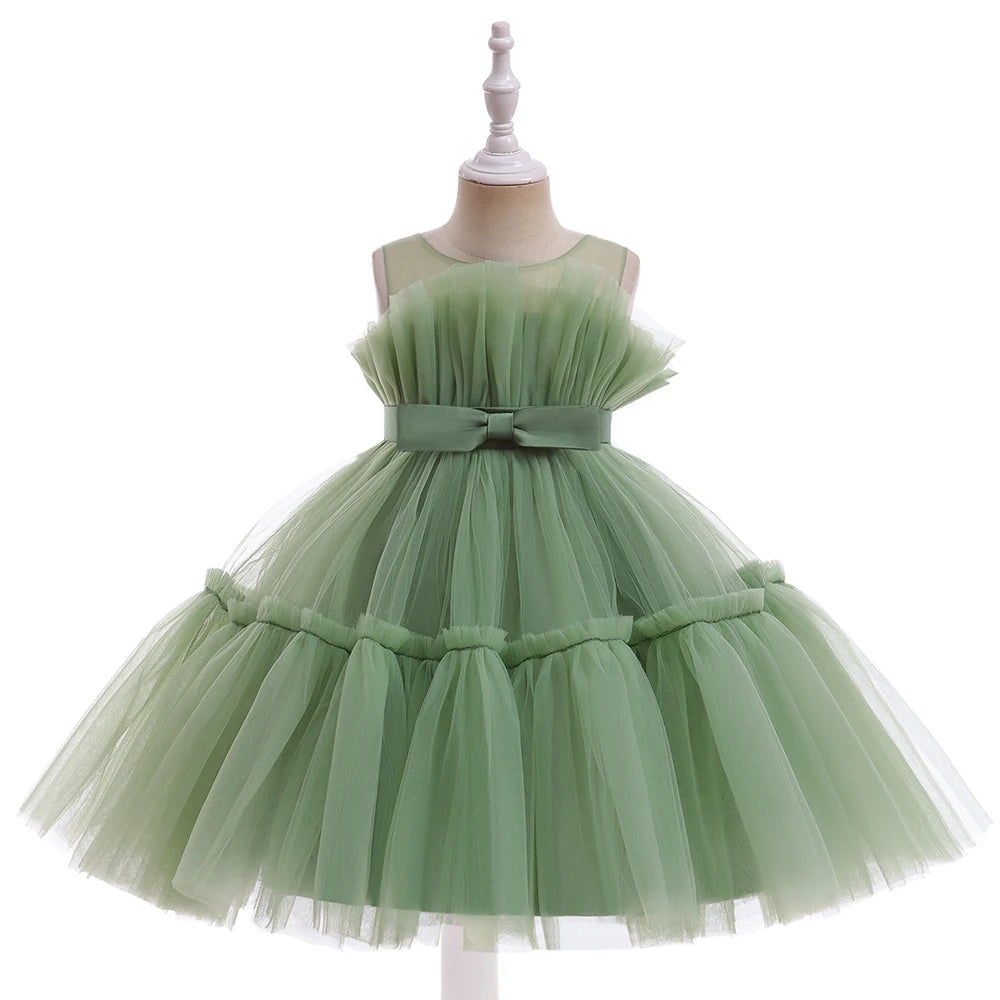 Baby Girls Ruffles Party Dress Elegant 3 8 Year Fluffy Evening Princess Birthday Kids Dresses For Girl Wedding Children Costume-Dollar Bargains Online Shopping Australia