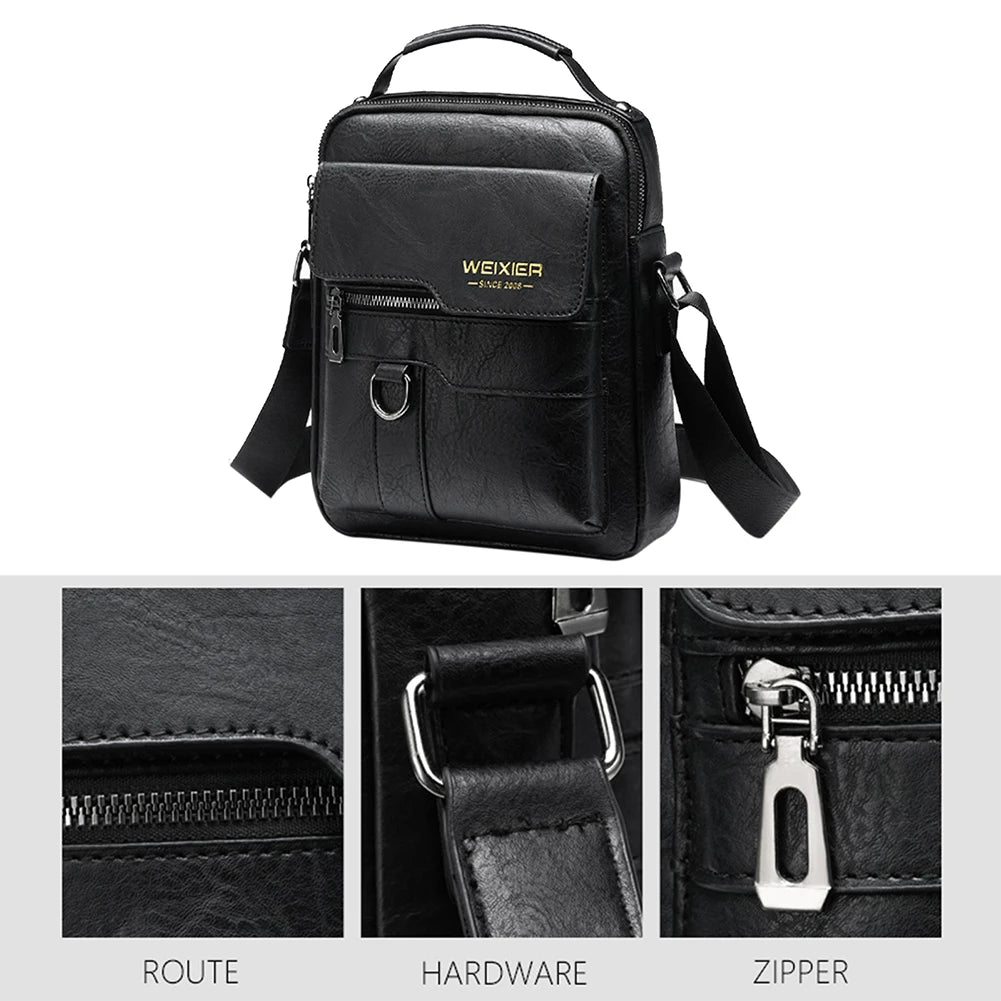 Luxury Men Sling Bag Leather Side Shoulder Bag For Men Husband Gift Business Messenger Crossbody Bag Male Vintage Handbag-Dollar Bargains Online Shopping Australia