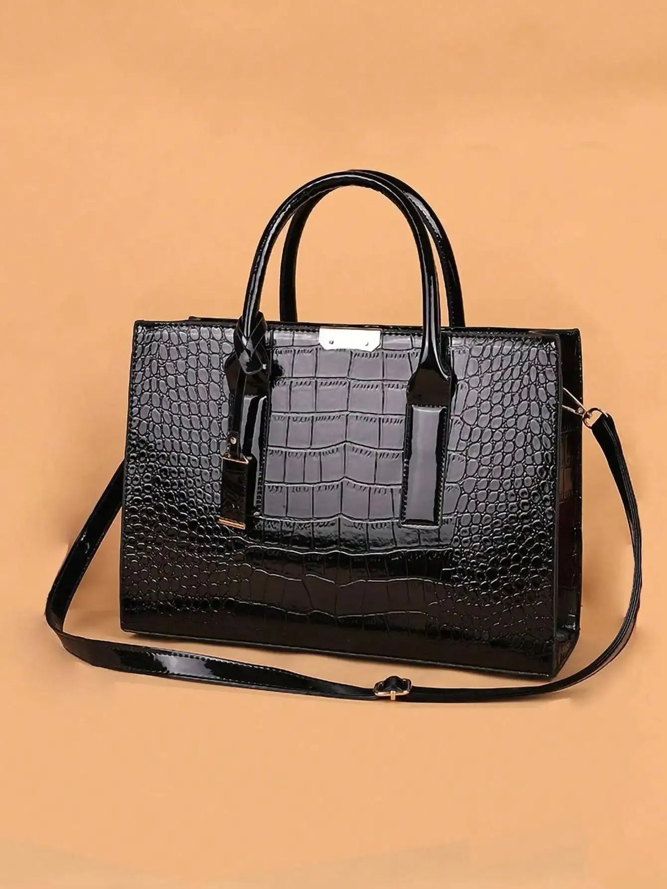 Luxury Handbag Crocodile PU Patent Leather Crossbody Bag-Dollar Bargains Online Shopping Australia