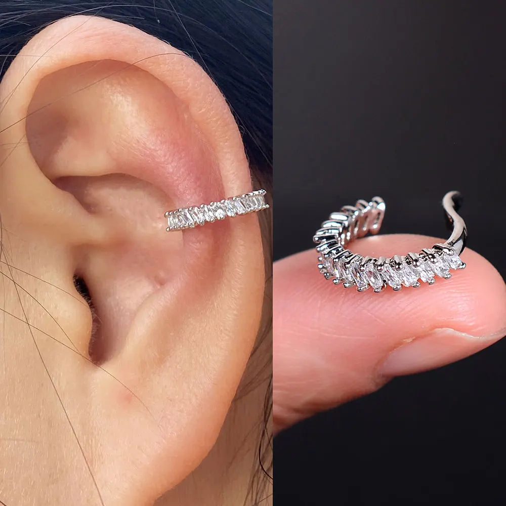 Climber Ear Cuff Ear Clip for Women CZ No Pierced C Shape Geometric-Dollar Bargains Online Shopping Australia