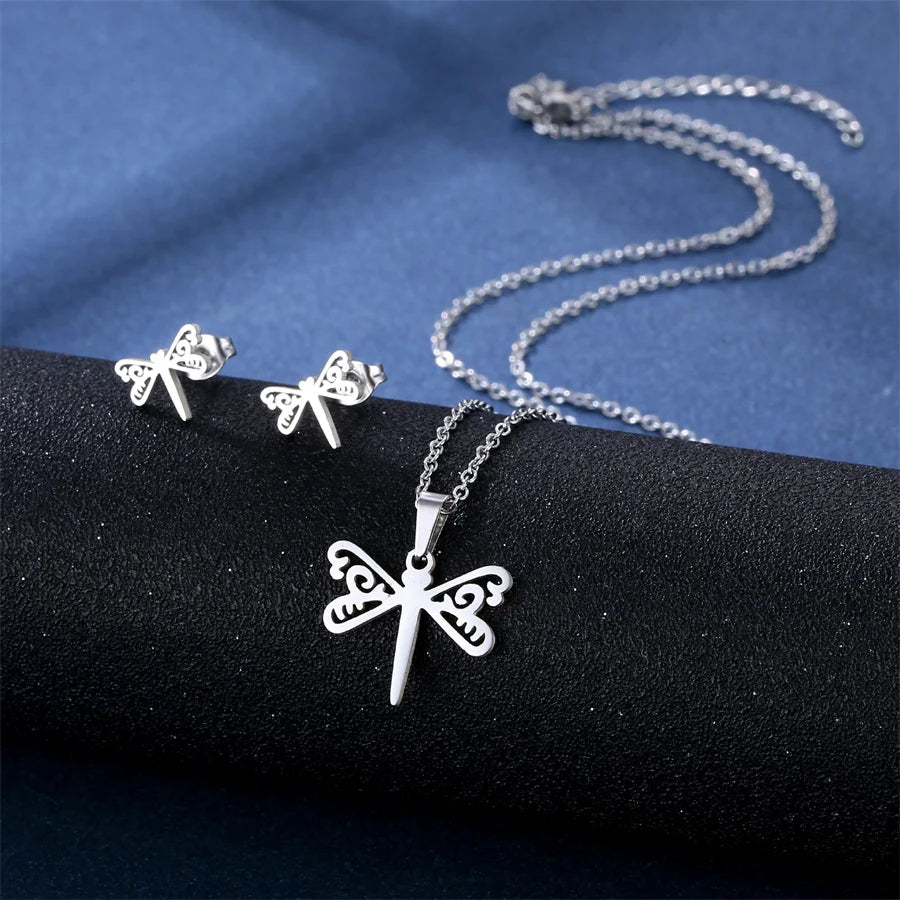 Jewelry Elegant Daisy Flowers Charm Chain Choker Necklaces Earrings Set Pendants For Women-Dollar Bargains Online Shopping Australia