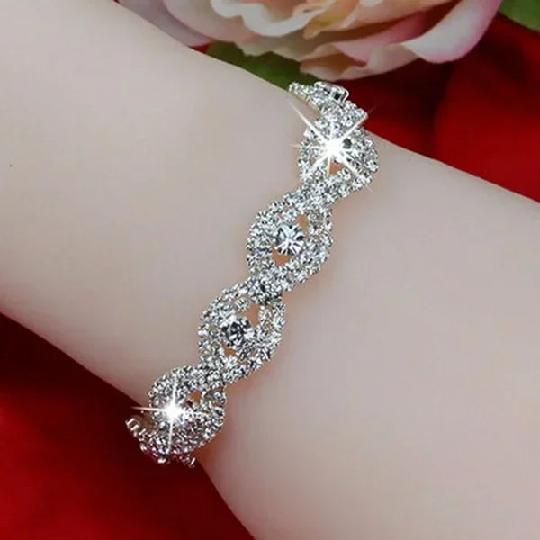 Women Elegant Luxury Bracelet Ladies Unlimited Rhinestone Wrist Chain-Dollar Bargains Online Shopping Australia