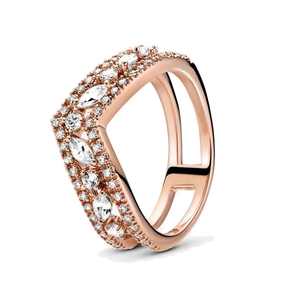 925 Sterling Silver Rings Women Infinity Love Heart Crown Engagement Wedding Ring Rose Gold Crystals Luxury Jewelry-Dollar Bargains Online Shopping Australia