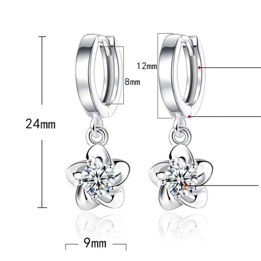 925 Sterling Silver Earrings Jewelry High Quality Retro Simple Pattern Purple White Zircon Earrings-Dollar Bargains Online Shopping Australia