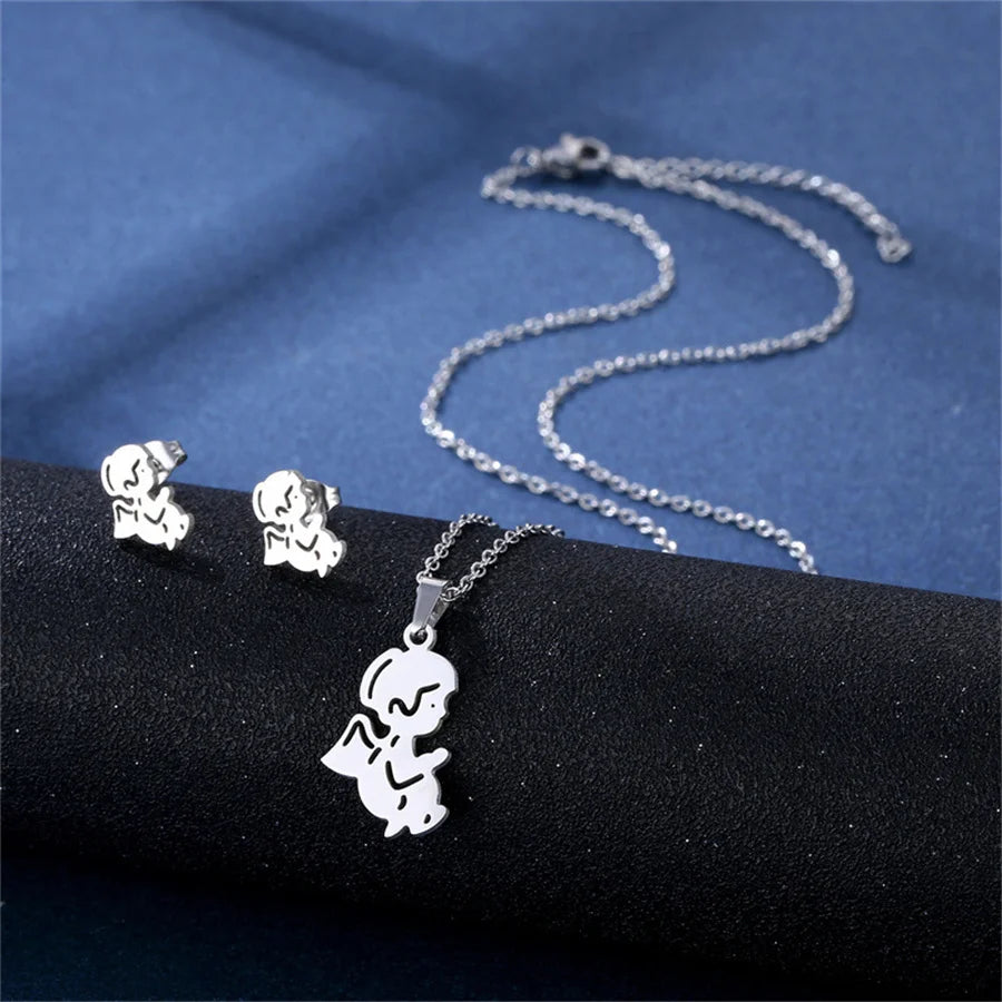 Jewelry Elegant Daisy Flowers Charm Chain Choker Necklaces Earrings Set Pendants For Women-Dollar Bargains Online Shopping Australia