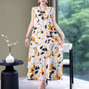 Vintage Summer Dress Vestido Print Natural Regular Sleeveless O-neck Cotton Dresses Women Clothing Plus Size-Dollar Bargains Online Shopping Australia