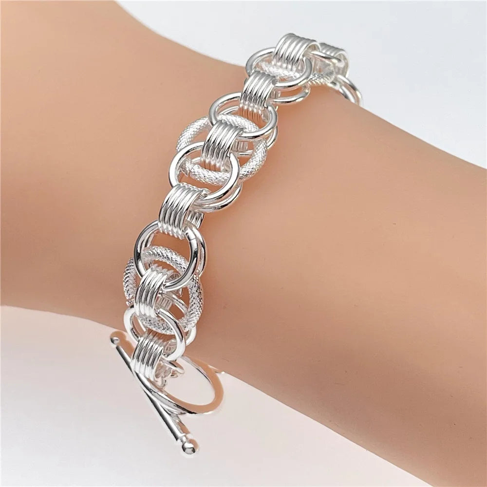 Silver Bracelet Elegant Chain High Quality Jewelry For Men Women Christmas Gifts-Dollar Bargains Online Shopping Australia