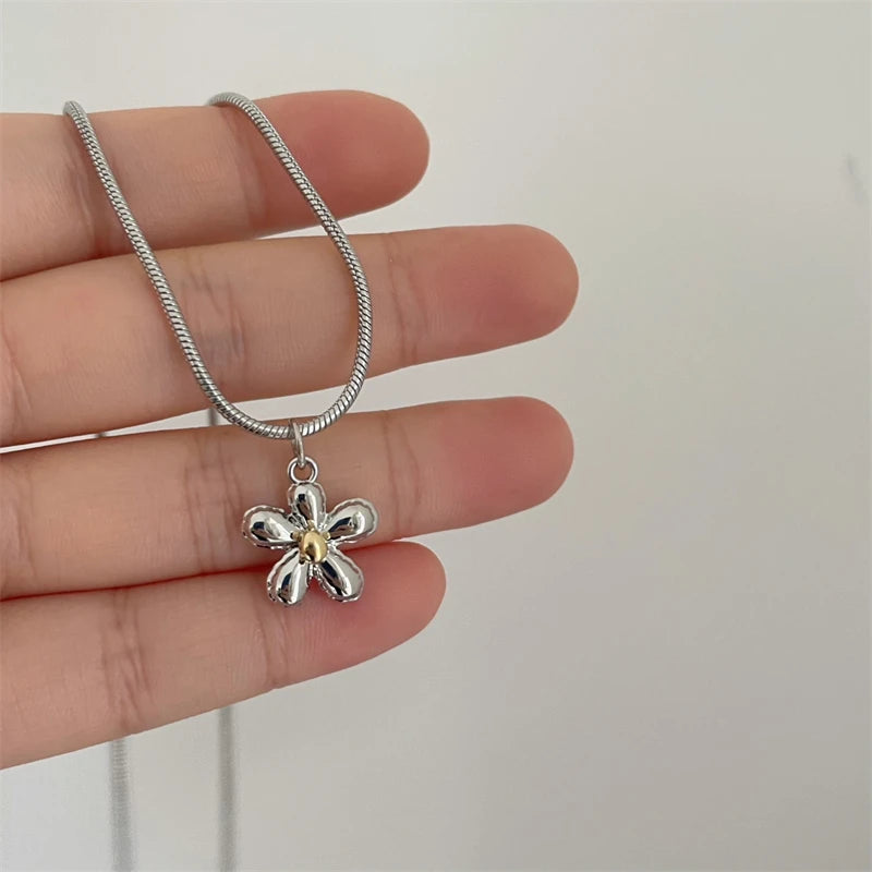 Flower Star Butterfly Pendant Necklaces for Women Vintage Elegant Snake Chains Necklace Y2K Jewelry-Dollar Bargains Online Shopping Australia