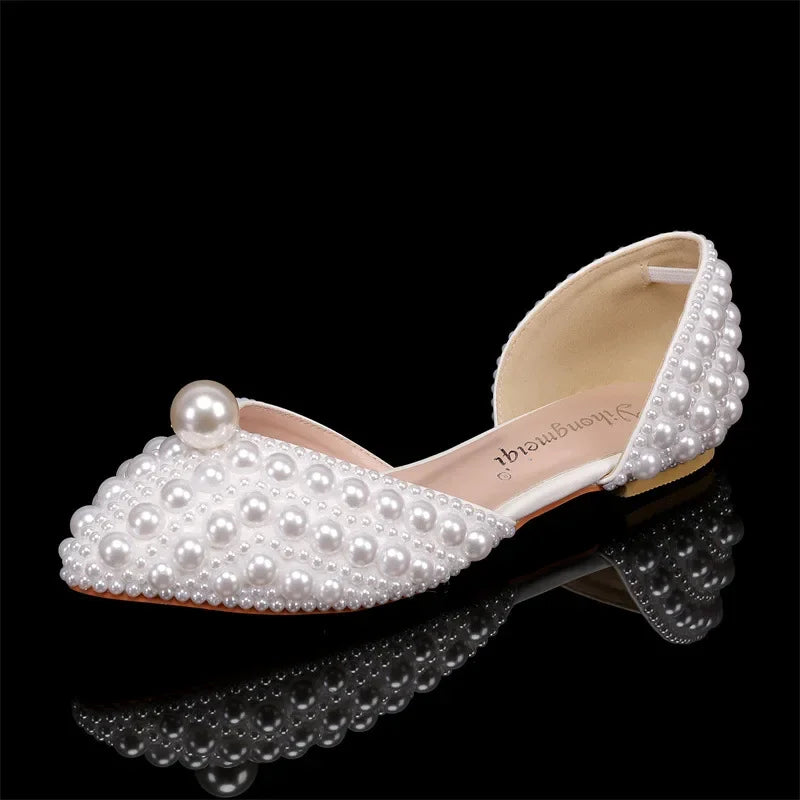 Women Sandals Fashion High Quality Wedding Shoes Women New Pearls Studs Luxury Peep Toe High Heels Buckle Woman Sandal 43-Dollar Bargains Online Shopping Australia