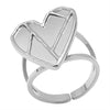 Elegant Girl Jewelry Love Stainless Steel Heart Rings For Women Accessories Finger Ring Adjustable-Dollar Bargains Online Shopping Australia