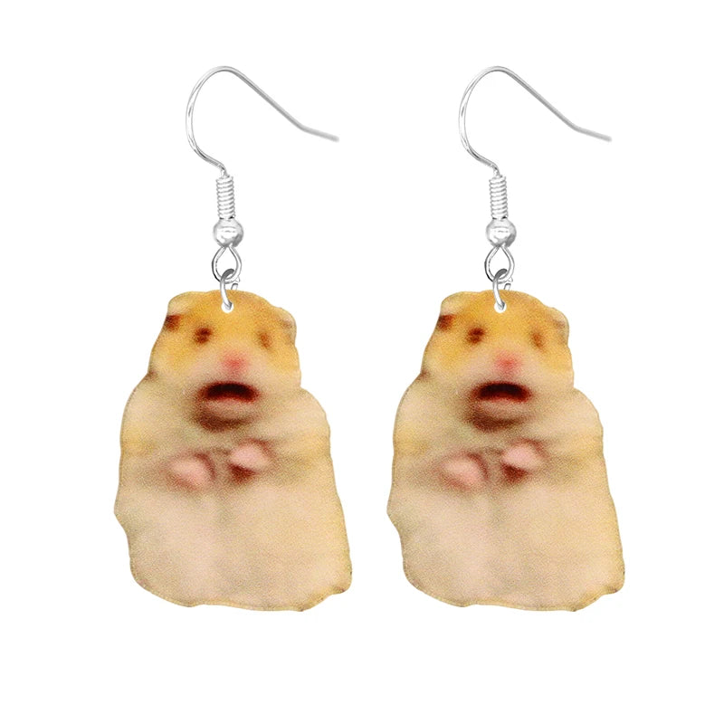 Cute Cat Design Dangle Earrings Acrylic Jewelry Adorable Gift For Women Girls Daily Casual Frog Bee Pig Hamster-Dollar Bargains Online Shopping Australia