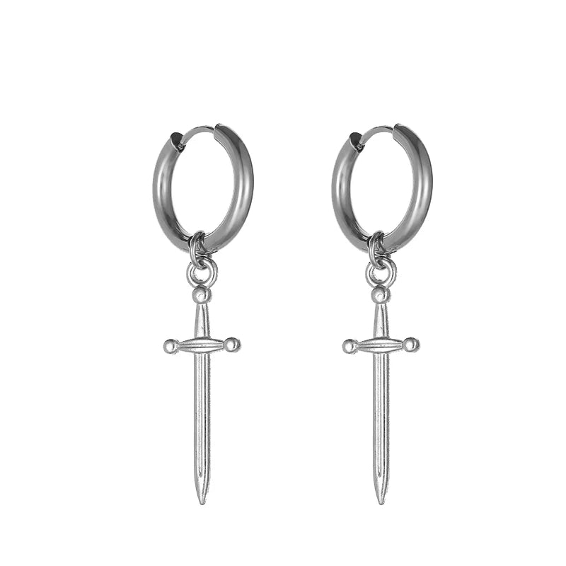 Punk Gothic Stainless Steel Drop Earrings Studs for Women Men Gothic Street Pop Hip Hop Rock Ear Jewelry Gift-Dollar Bargains Online Shopping Australia