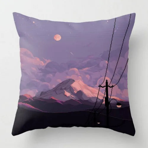 Nordic sofa cushion cover plush pillow cover purple pattern cushion cover living room office nap pillow cover-Dollar Bargains Online Shopping Australia