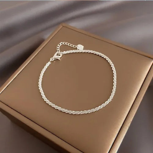 Silver Lucky Beads Ball Chain Bracelet for Women Luxury Fashion Party Wedding Bling Jewelry Lovers Gift Charms-Dollar Bargains Online Shopping Australia