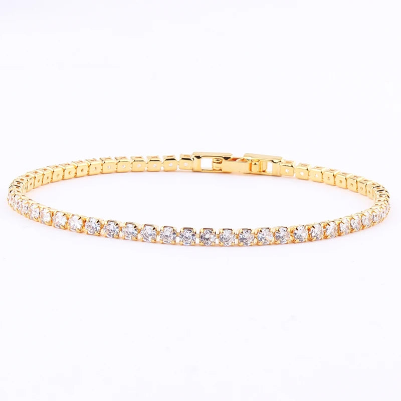 Rainbow Crystal Tennis Bracelets For Women Bracelet Set 18K Gold Silver Colorful Zirconia Femme Bridal Wedding Jewelry-Dollar Bargains Online Shopping Australia