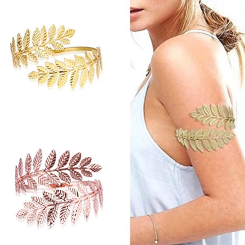 Metal Greek Roman Laurel Leaf Bracelet Armband Upper Arm Cuff Armlet-Dollar Bargains Online Shopping Australia