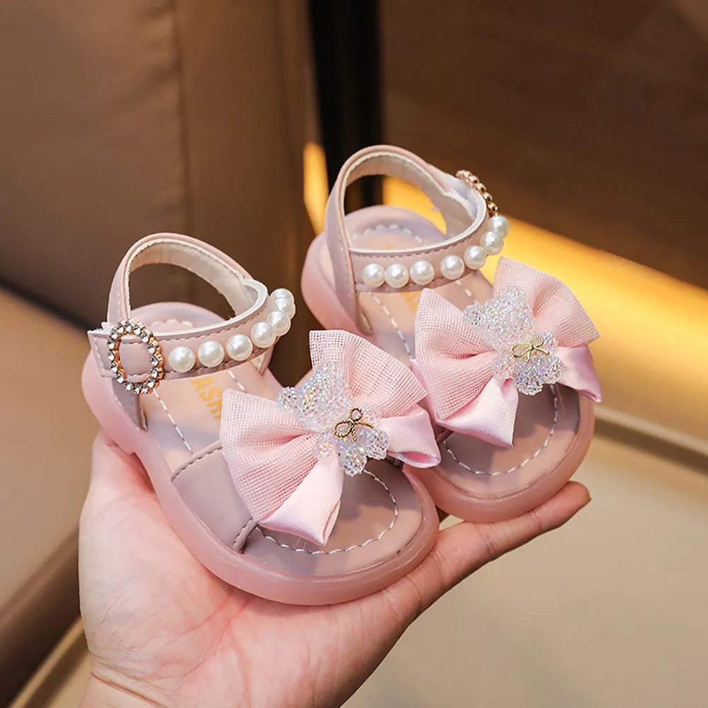 Summer Princess Sandals For Baby Girls Cute Bear Bow Fashion Toddler Shoes Soft-soled Breathable Casual Shoes For Infant Baby-Dollar Bargains Online Shopping Australia