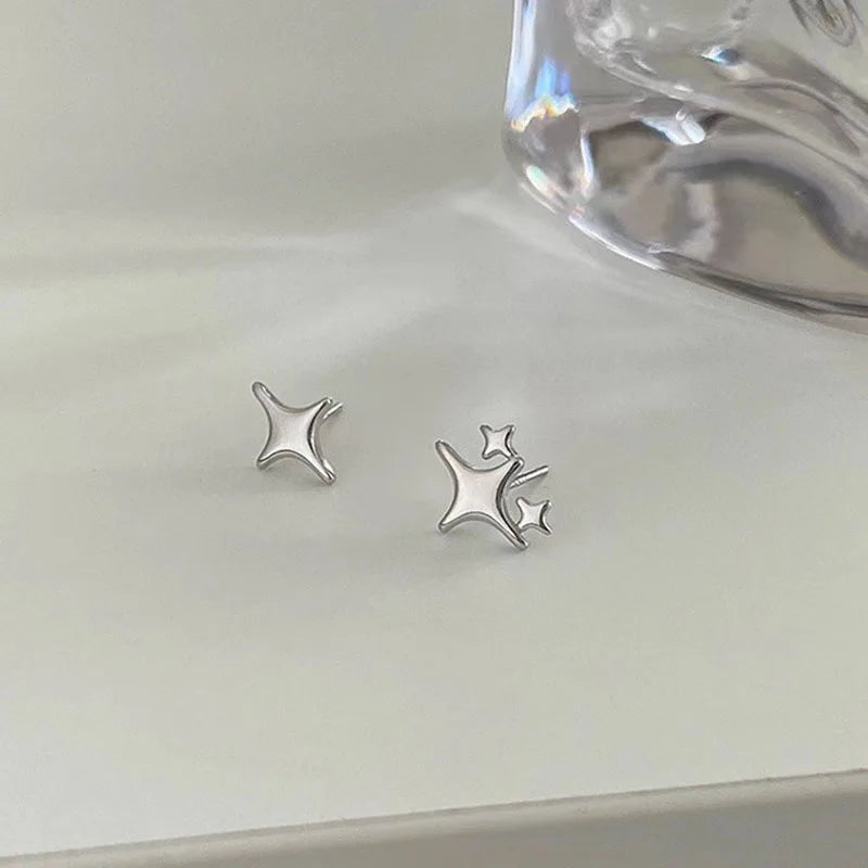 Silver Color Plated Hollow Star Hoop Earring For Women Fashion Vintage Accessories Aesthetic Jewelry Gift-Dollar Bargains Online Shopping Australia