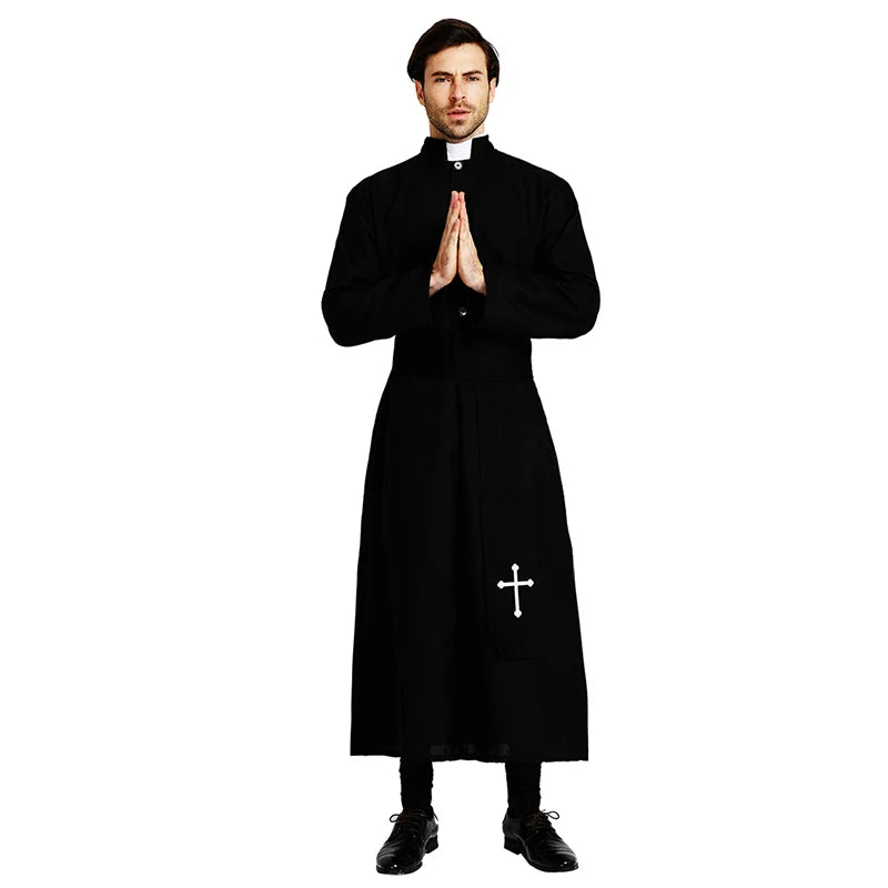 Halloween Men Priest Cosplay Costumes For Women Clothes Carnival Nun Long Robes Religious Catholic Church Clothing Missionary-Dollar Bargains Online Shopping Australia