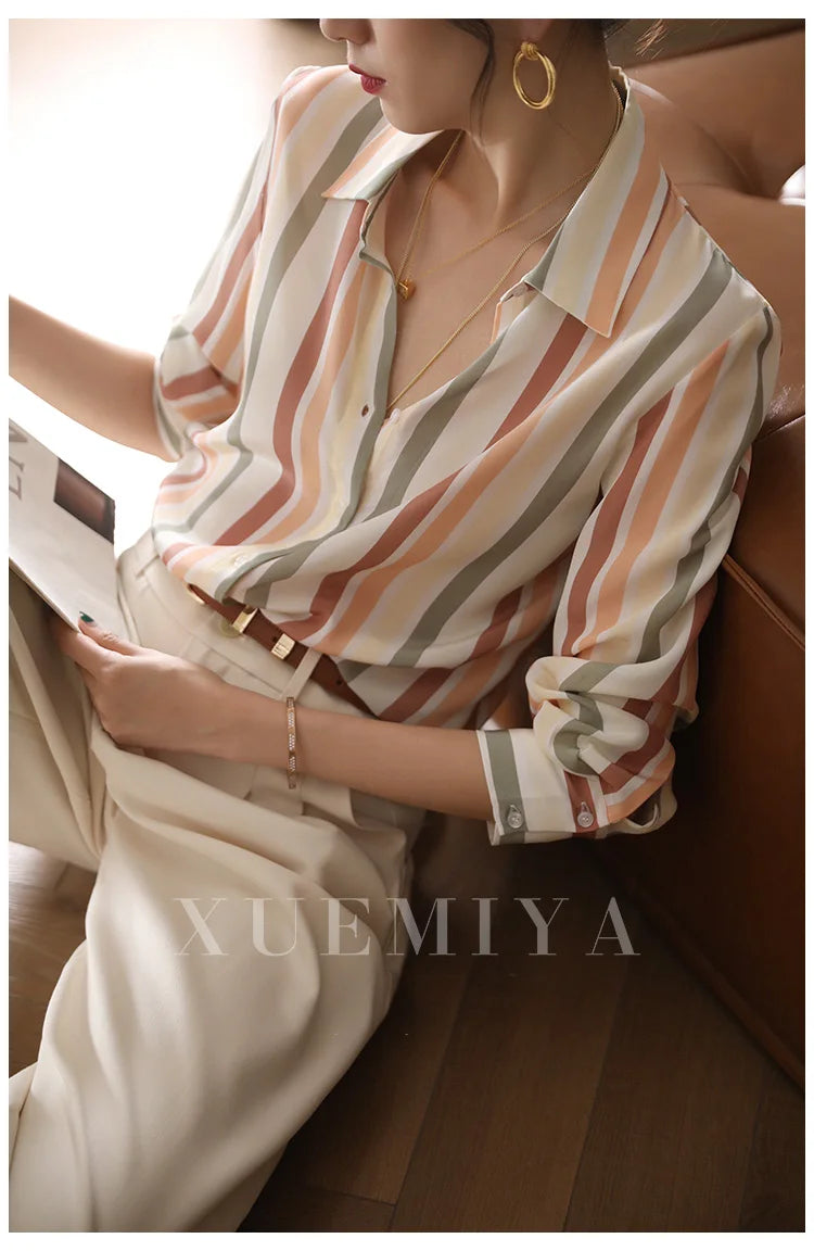 Fashion luxury ladies shirt printing blouse Spring Autumn Long sleeve Tops-Dollar Bargains Online Shopping Australia