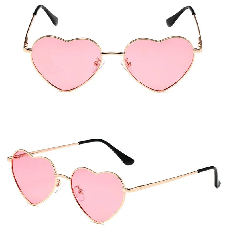 Women's Metal Heart Shaped Sunglasses Gradient Outdoor Goggles Female Eyewear UV400 Shades Metal Women Girls Sunglasses-Dollar Bargains Online Shopping Australia