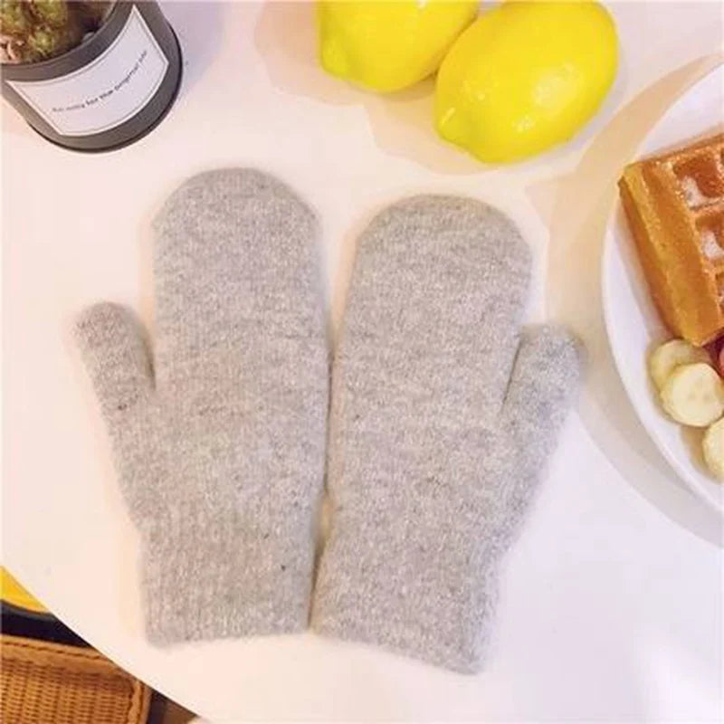 Women Winter Keep Warm Plush Gloves Elasticity Soft Full Fingers Mittens Knitted Girls Fashion Gloves-Dollar Bargains Online Shopping Australia