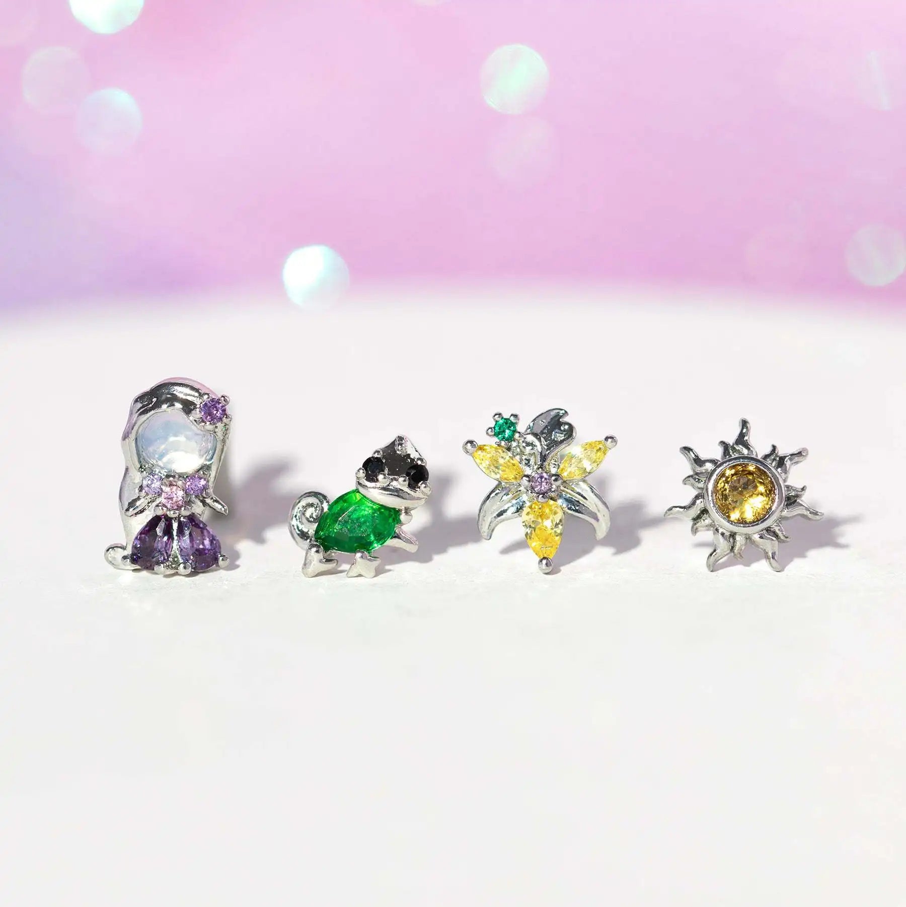 4pcs Fairy Cute Animal Comb Princess Stud Earrings Set Fashion Zircon Crystal Women Girls Gift Jewelry-Dollar Bargains Online Shopping Australia