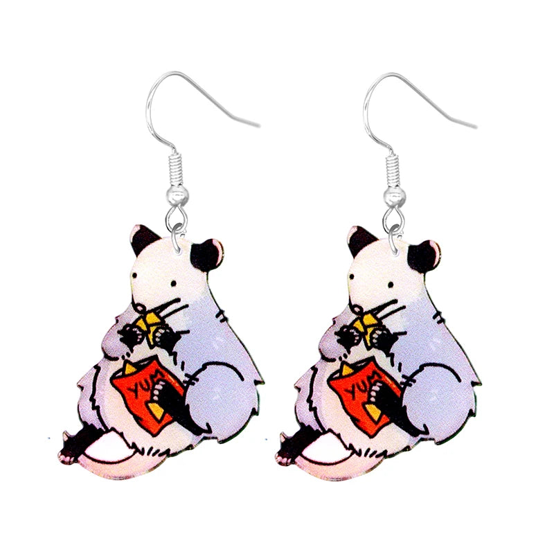 Cute Cat Design Dangle Earrings Acrylic Jewelry Adorable Gift For Women Girls Daily Casual Frog Bee Pig Hamster-Dollar Bargains Online Shopping Australia