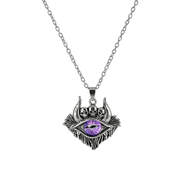 Pentagram shape Devil's Eye Pendant Necklace For Men And Women Punk Retro Non Adjustable Metal Collar Trending Jewelry Gifts-Dollar Bargains Online Shopping Australia