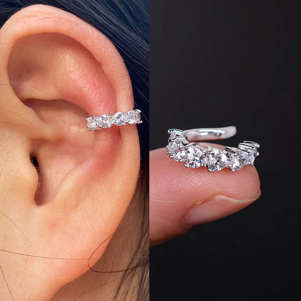 Climber Ear Cuff Ear Clip for Women CZ No Pierced C Shape Geometric-Dollar Bargains Online Shopping Australia