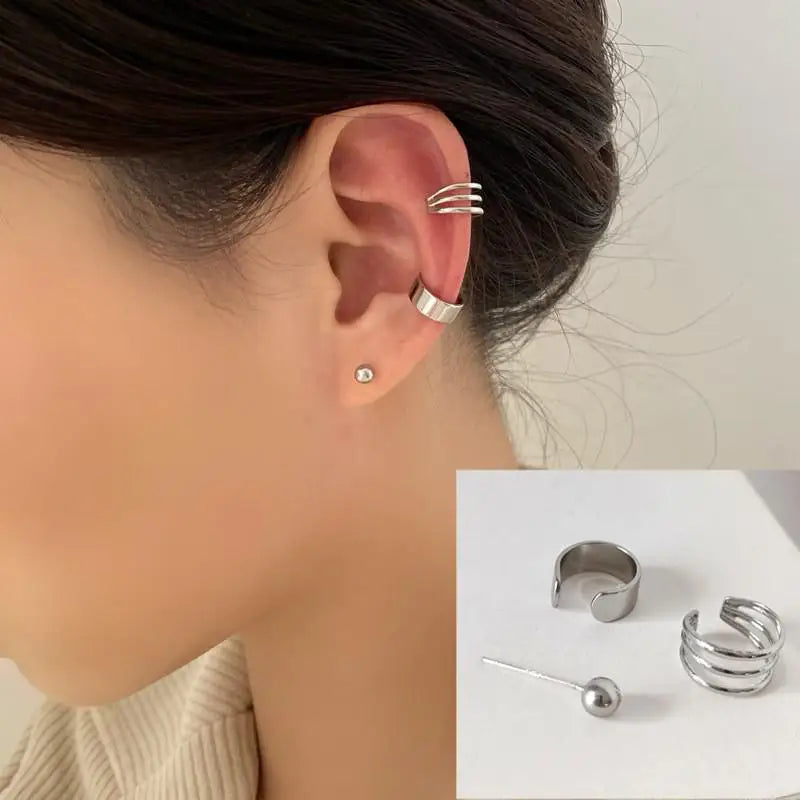 Crystal Clip Earrings For Women Zircon Earing Without Hole Jewelry Fake Earrings Single Ear Bone Clip Earings Ear Cuffs-Dollar Bargains Online Shopping Australia