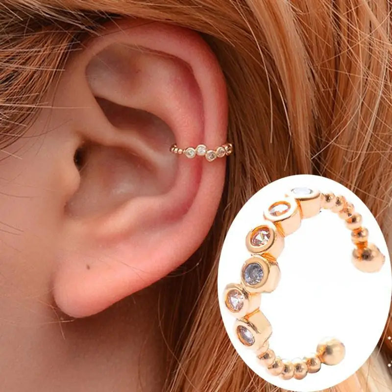 Crystal Clip Earrings For Women Zircon Earing Without Hole Jewelry Fake Earrings Single Ear Bone Clip Earings Ear Cuffs-Dollar Bargains Online Shopping Australia