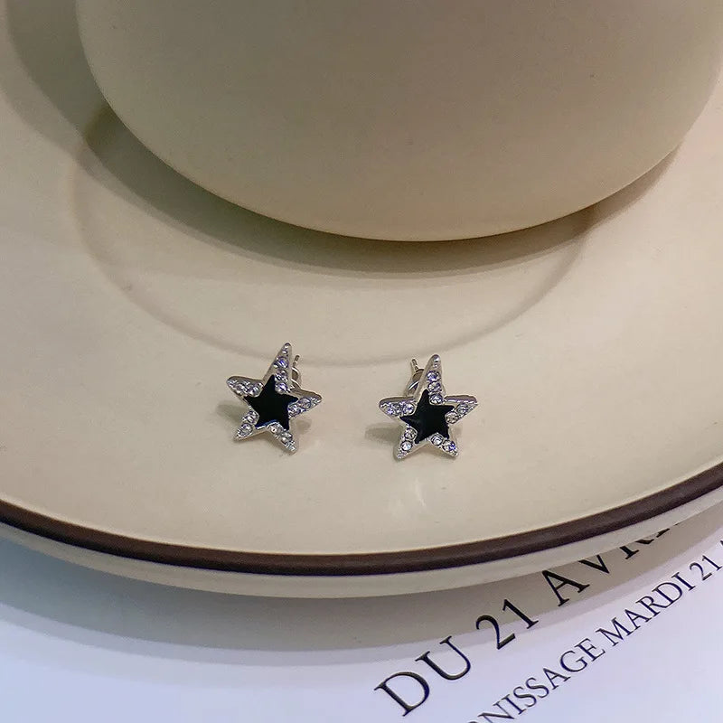 Silver Color Plated Hollow Star Hoop Earring For Women Fashion Vintage Accessories Aesthetic Jewelry Gift-Dollar Bargains Online Shopping Australia