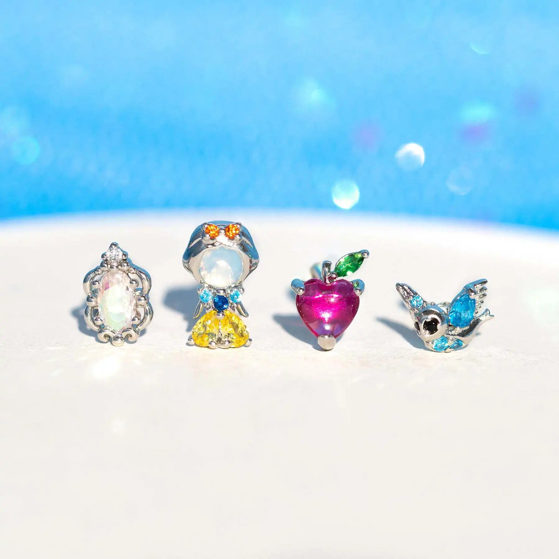 4pcs Fairy Cute Animal Comb Princess Stud Earrings Set Fashion Zircon Crystal Women Girls Gift Jewelry-Dollar Bargains Online Shopping Australia