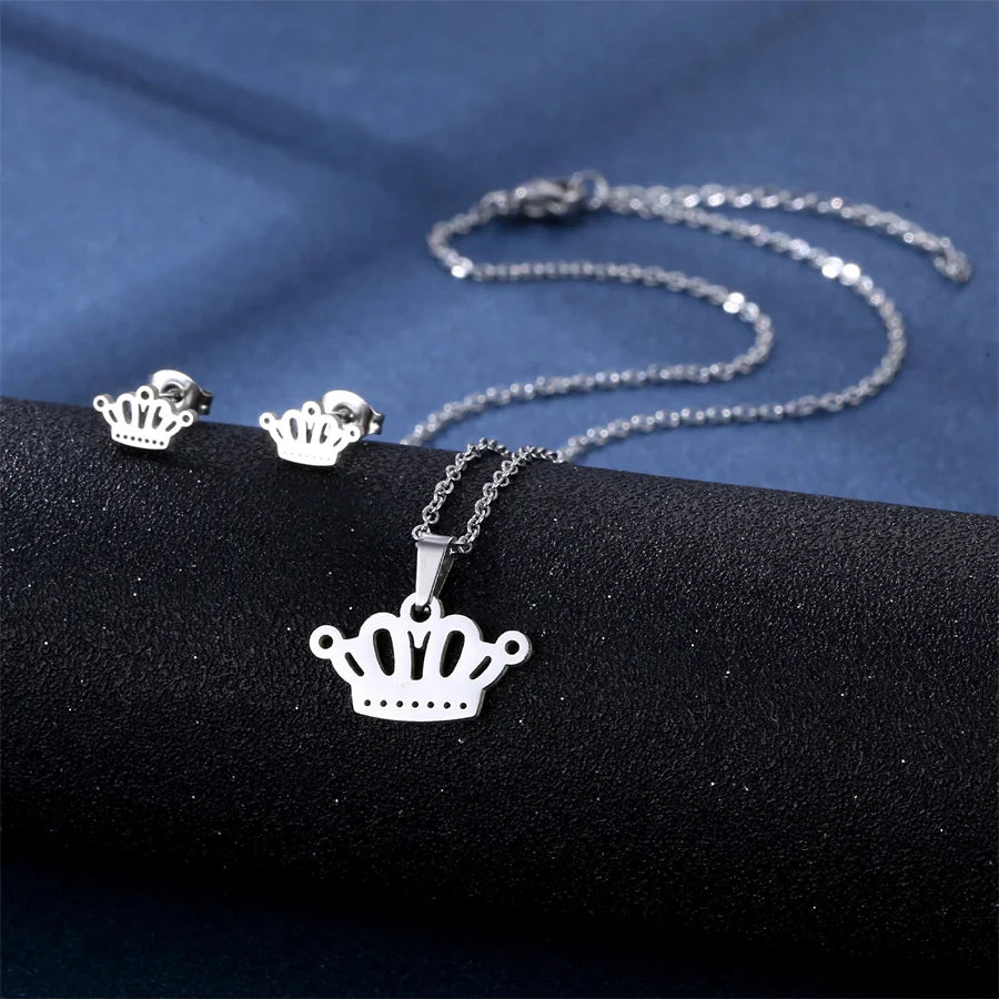 Jewelry Elegant Daisy Flowers Charm Chain Choker Necklaces Earrings Set Pendants For Women-Dollar Bargains Online Shopping Australia