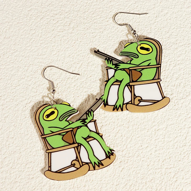 Earrings For Women Girls Hip Hop Cute Exaggeration Special Creativity Jewelry Cartoon Animal Alien Frog Duck Goose Cat-Dollar Bargains Online Shopping Australia