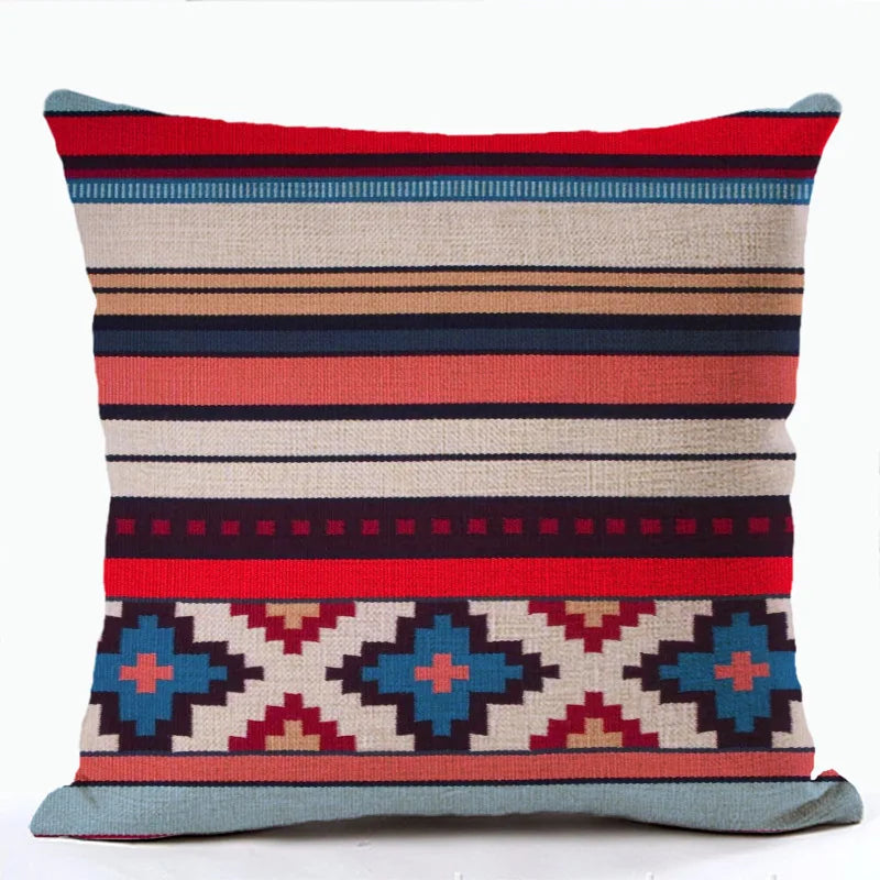 Bohemian Patterns Linen Cushions Case Multicolors Abstract Ethnic Geometry Print Decorative Pillows Case Living Room Sofa Pillow-Dollar Bargains Online Shopping Australia