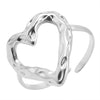 Elegant Girl Jewelry Love Stainless Steel Heart Rings For Women Accessories Finger Ring Adjustable-Dollar Bargains Online Shopping Australia