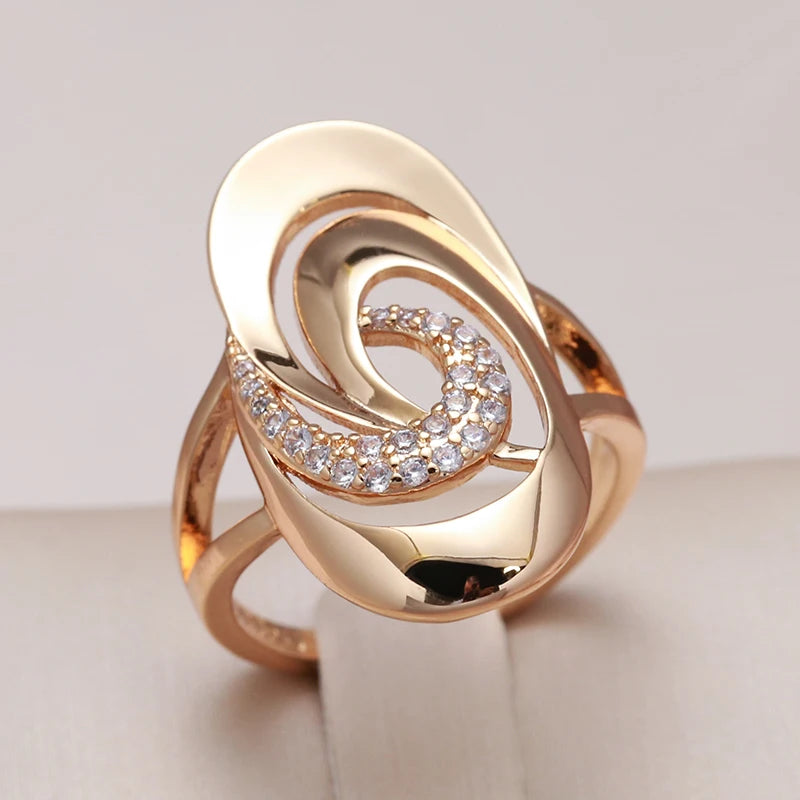 Rose Gold Rings Daily Women Fine Jewelry Minimalist Geometry Natural Zircon Ring Fashion-Dollar Bargains Online Shopping Australia