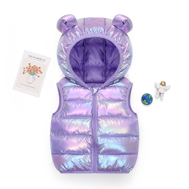 Children Waistcoat Sleeveless Jacket For Girls Boys Hooded Vest Coats for 2-6 Years Kids Clothes-Dollar Bargains Online Shopping Australia