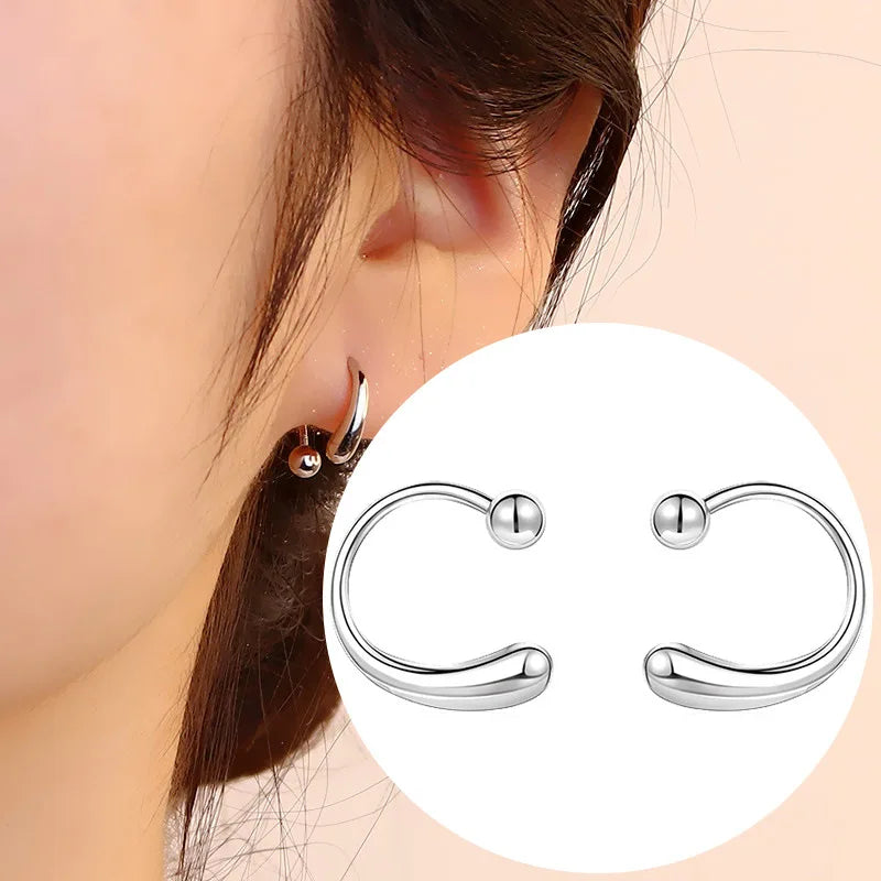 Silver Color Hypoallergenic Zircon Cartilage Studs Earring 925 Silver Needles Earrings for Women Helix Conch Tragus Piercing-Dollar Bargains Online Shopping Australia