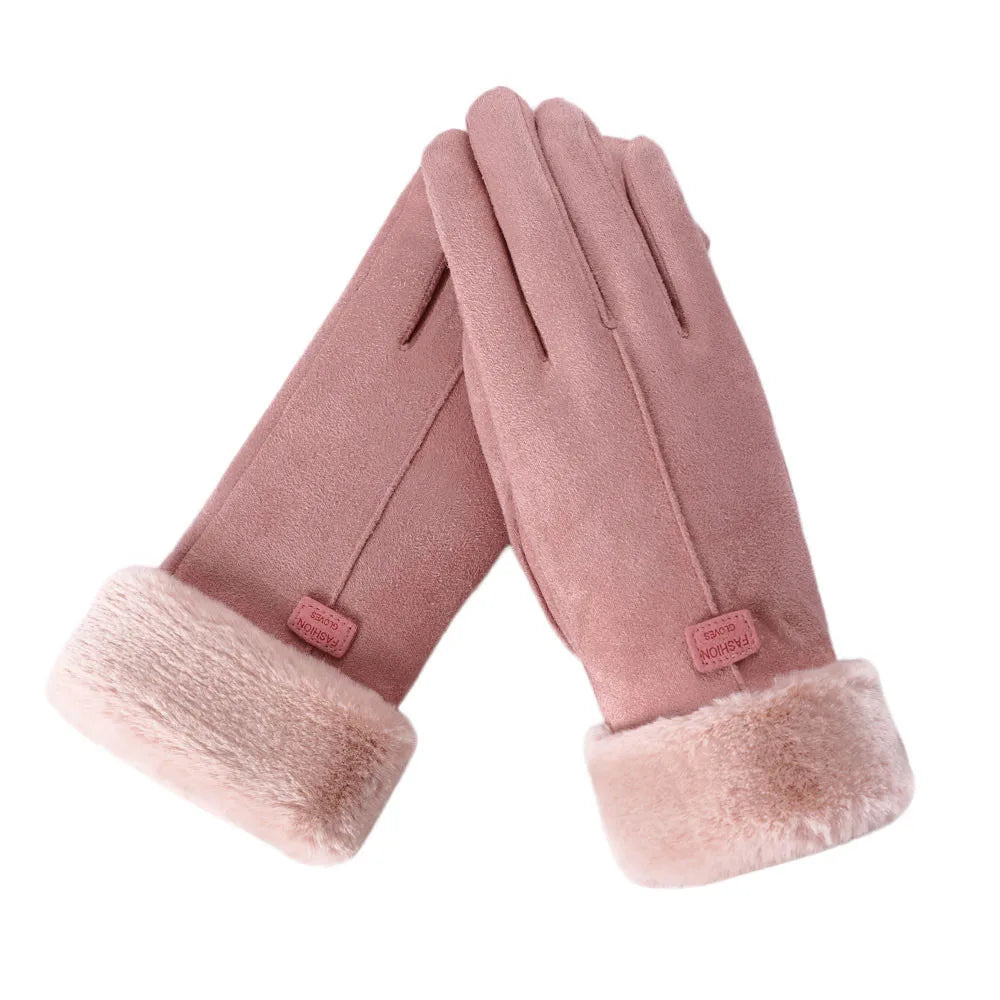 Winter Women Gloves Hand Warmer Thermal Fleece Lined Guantes Full Finger Ladies Mitten Touchscreen Waterproof Bike Cycling Glove-Dollar Bargains Online Shopping Australia