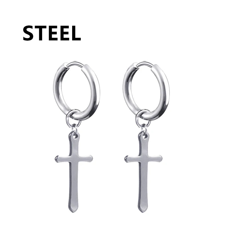 Punk Gothic Stainless Steel Drop Earrings Studs for Women Men Gothic Street Pop Hip Hop Rock Ear Jewelry Gift-Dollar Bargains Online Shopping Australia