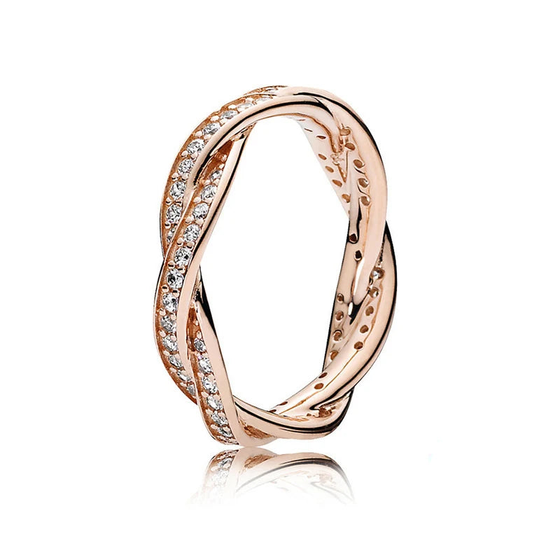 925 Sterling Silver Rings Women Infinity Love Heart Crown Engagement Wedding Ring Rose Gold Crystals Luxury Jewelry-Dollar Bargains Online Shopping Australia