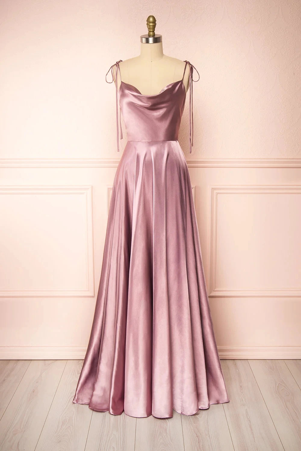 Bridesmaid Dress Sexy Side Slit Backless Gown Long Satin Spaghetti Strap Summer Evening Dress For Women-Dollar Bargains Online Shopping Australia