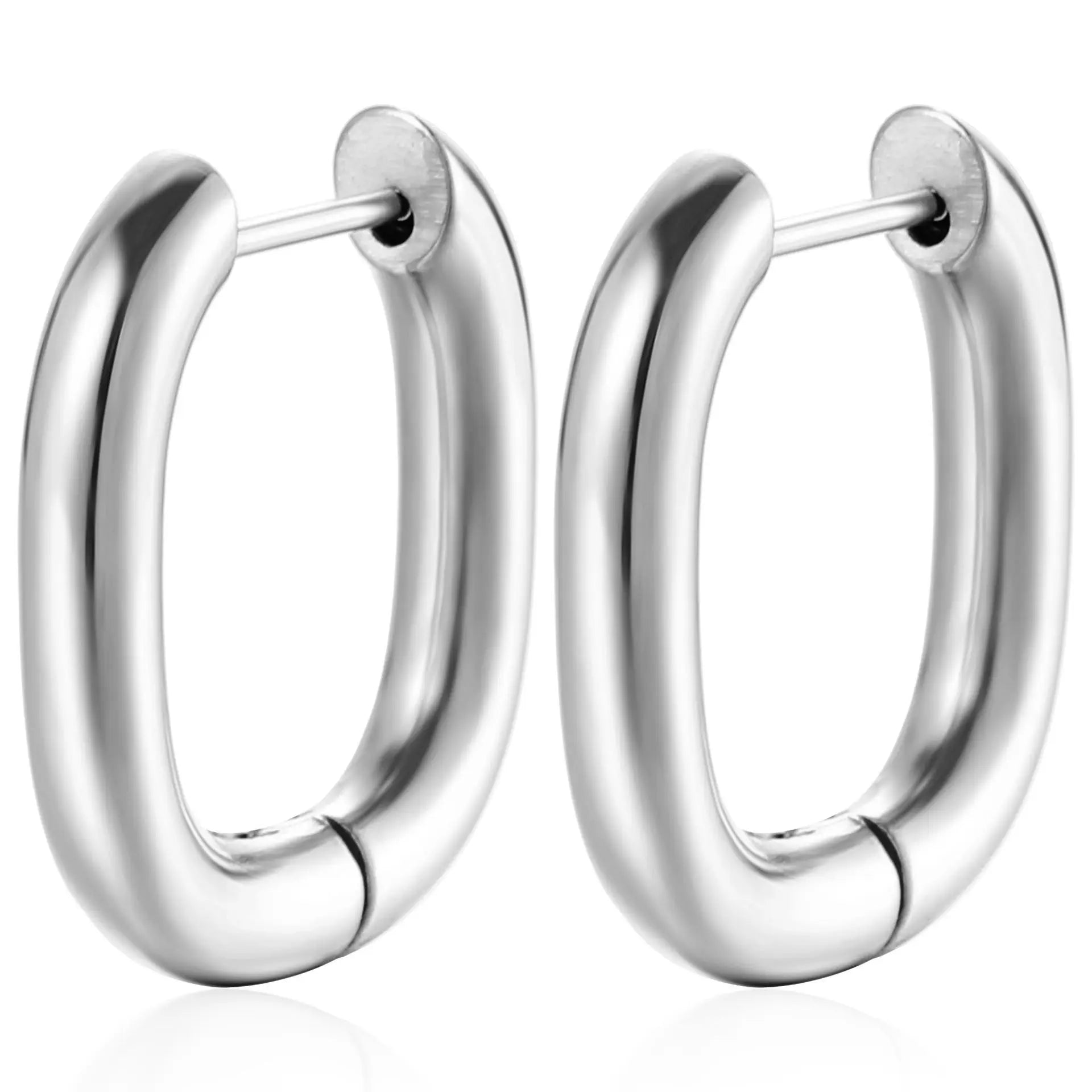 2PCS New Gold Color Square Hoop Earrings Women Men Stainless Steel Huggie Minimalist Punk Unisex Rock Earrings Piercing Jewelry-Dollar Bargains Online Shopping Australia