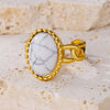 Opal Stone Rings For Women Vintage Wedding Open Adjustable Finger Ring Fashion-Dollar Bargains Online Shopping Australia